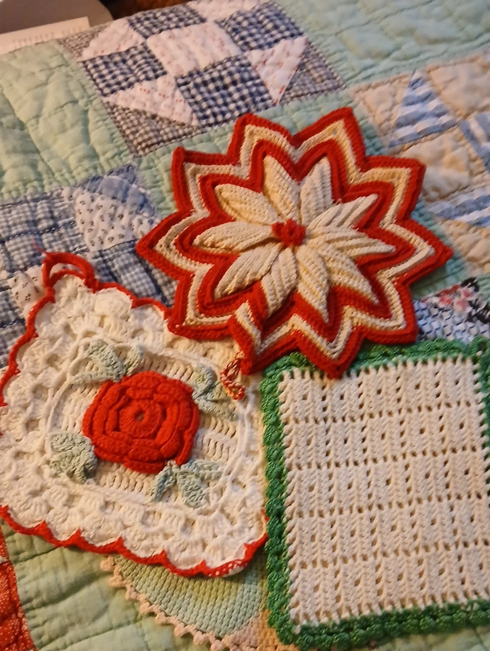 Vintage Crochet Pot Holders Handmade Vintage Crochet Potholders Dolies